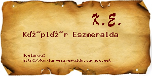 Káplár Eszmeralda névjegykártya